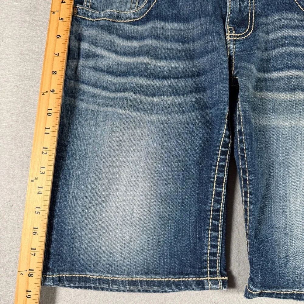 BKE Stella Women 29 Medium Wash Bermuda Denim Shorts ABK1530 Blue Stretch